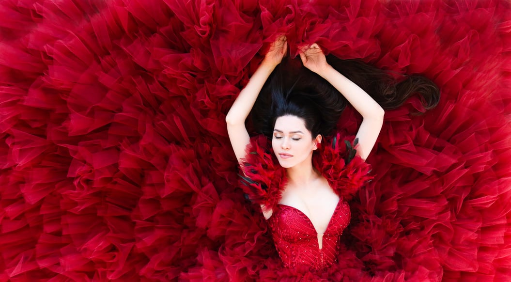 Gorgeous Woman in Red Dress