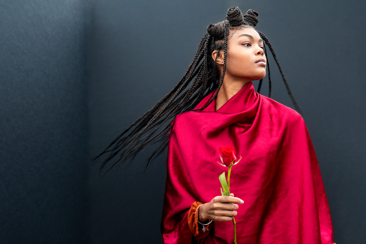 Woman Holding Rose